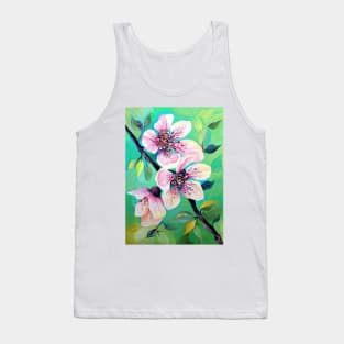 Japanese Cherry Blossom Tree Watercolor Tank Top